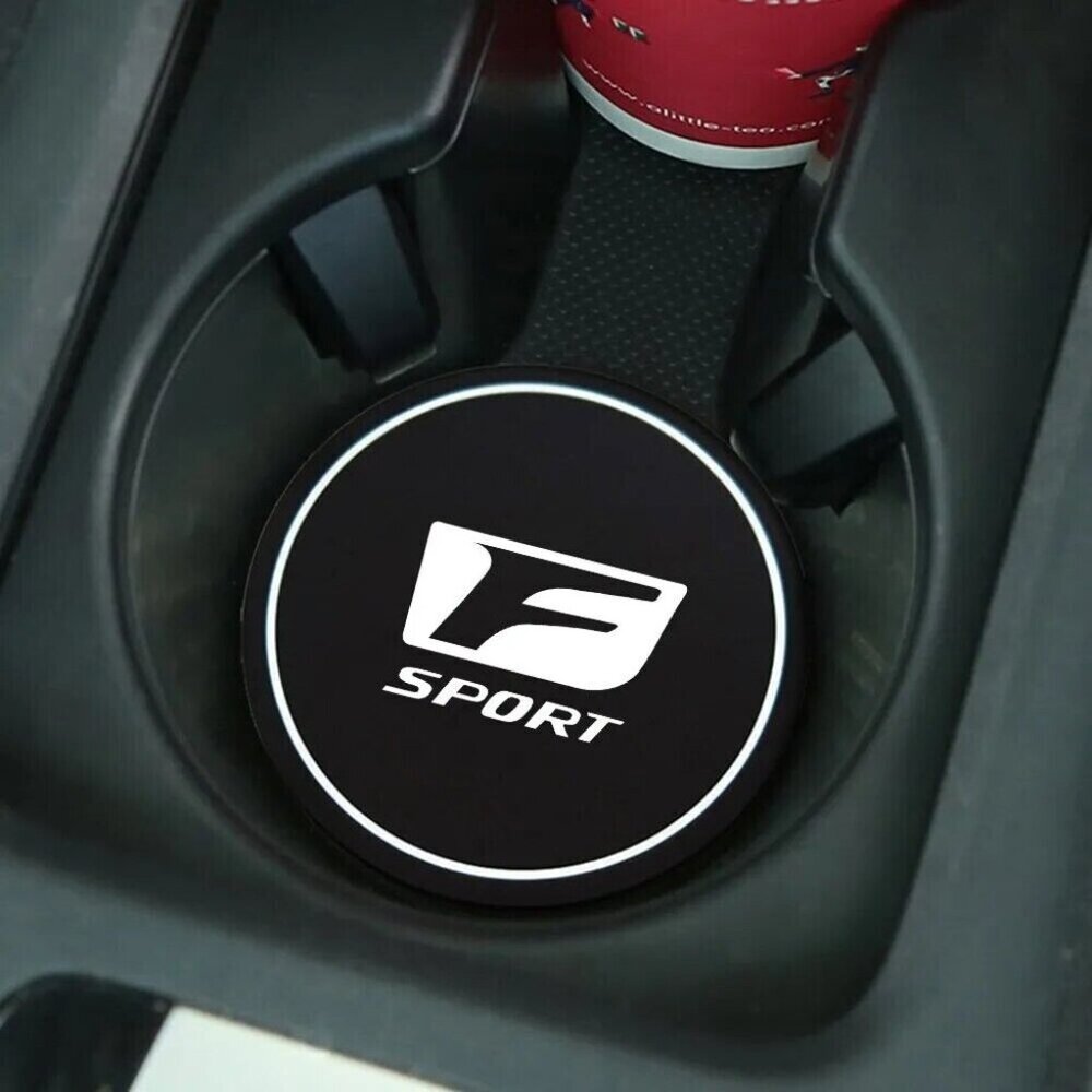 Lexus IS F Sport GS ES RX NX Water Car Drink Anti-Slip Coaster Inserts Pad (2x)